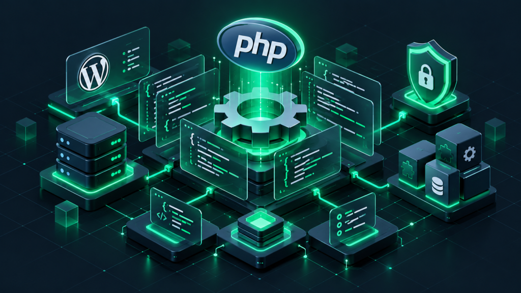 Advanced PHP Tips for Professional WordPress Developers Isometric Conceptual Illustration